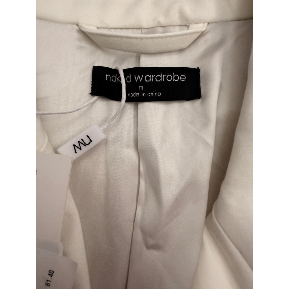 Naked Wardrobe Blazer Women's M White Double Breasted Tuxedo NWT - Picture 3 of 10
